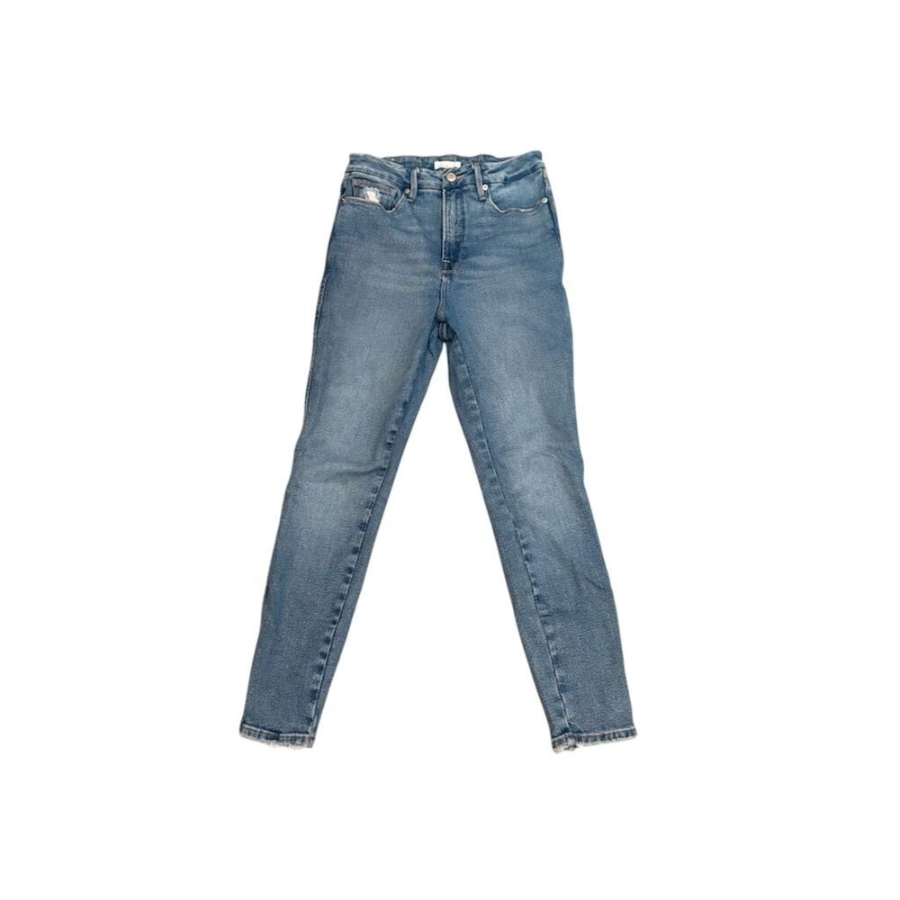 Good American Good Legs Ankle Jeans 6 | Light Wash High Rise Slim Stretch Denim - Picture 3 of 11